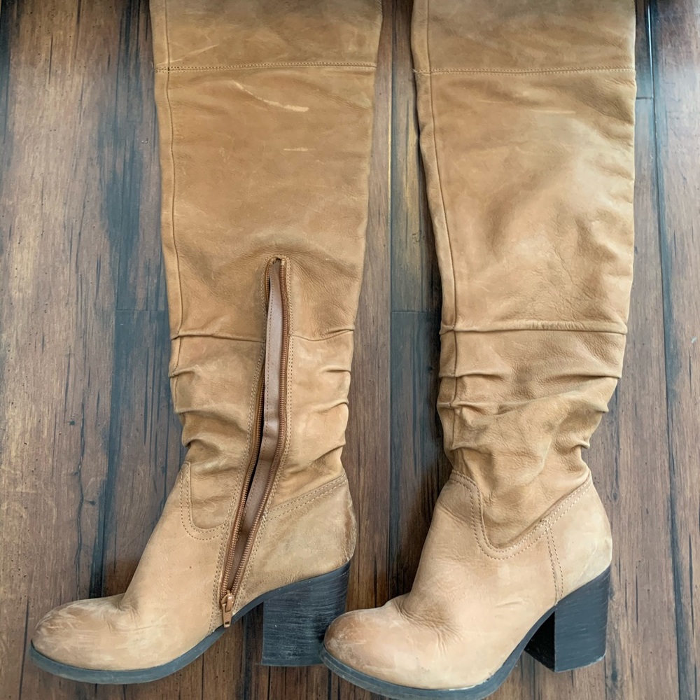 Aldo suede over knee boots chestnut brown sz 8.5